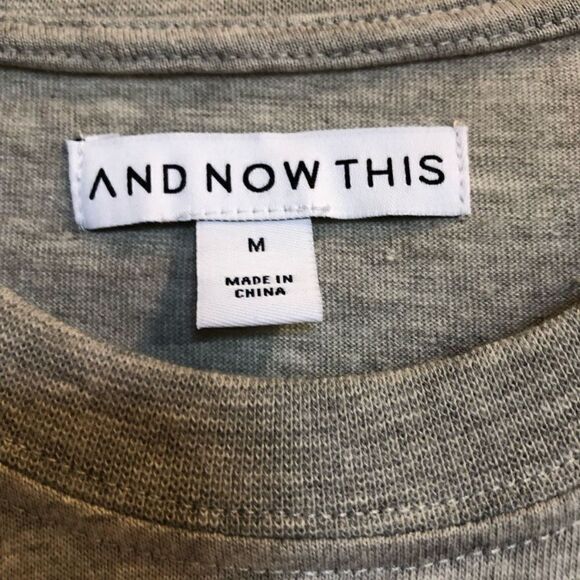 AND NOW THIS (By Macy’s) - NWT - M Sz M Long-Sleeved Pocket Tee in Ash Gray - Picture 2 of 11